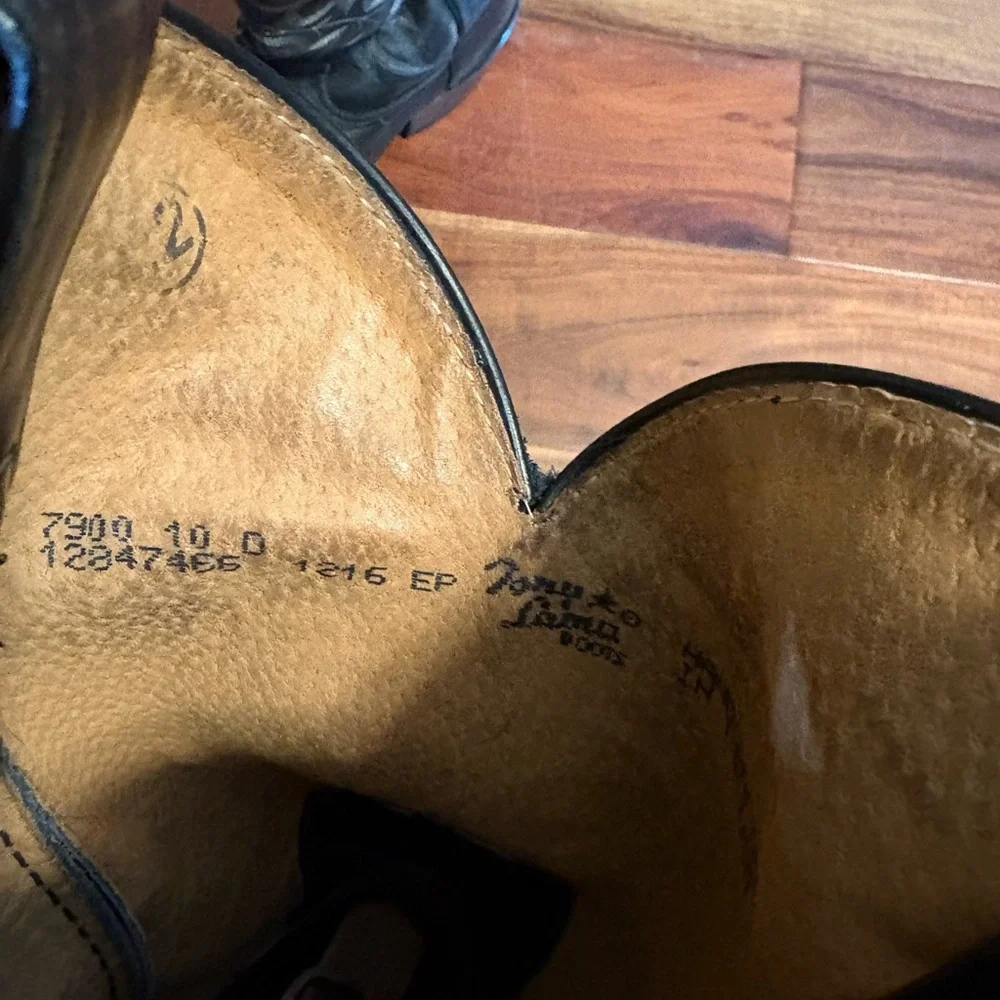 🤠 Tony Lama Black Leather Western Boots (Size 10D)‎